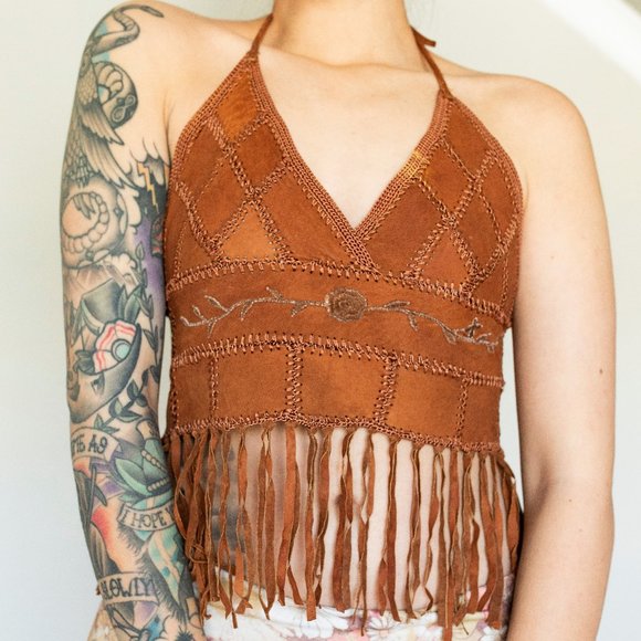 Forever 21 Tops - Tassel Suede Halter